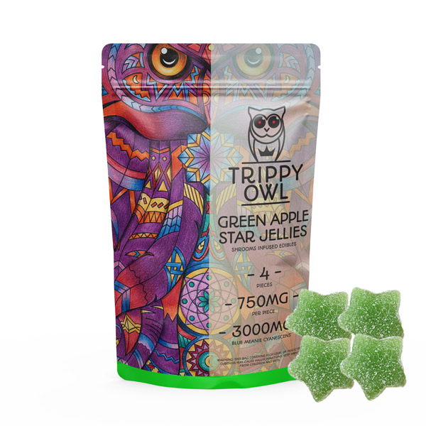 Trippy Owl – Sour Apple Stars 3000MG - Buy Delics Canada Trippy Owl – Sour Apple Stars 3000MG